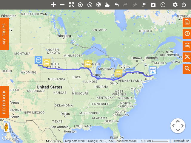 First draft of the planned trip