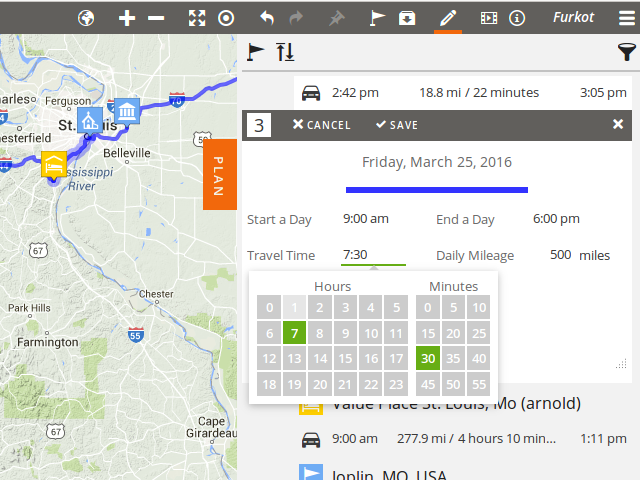 Daily travel time constraints