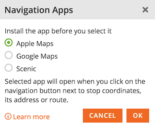 Navigation apps