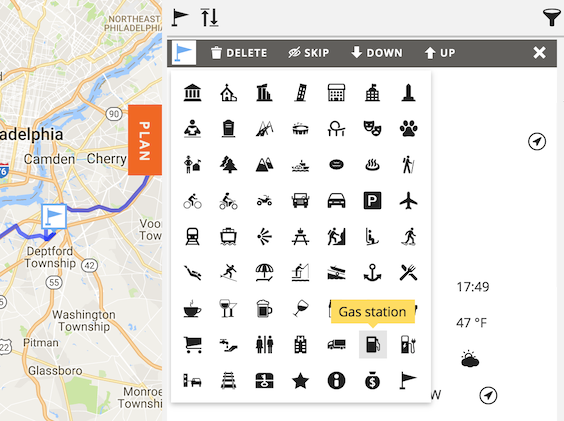 road trip planner with gas stops