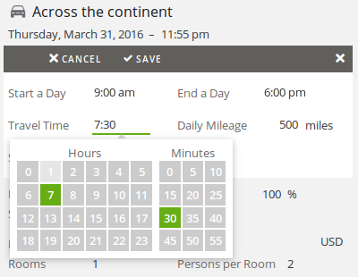 Trip times