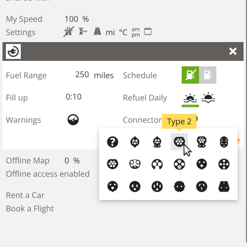 trip planner with fuel stops